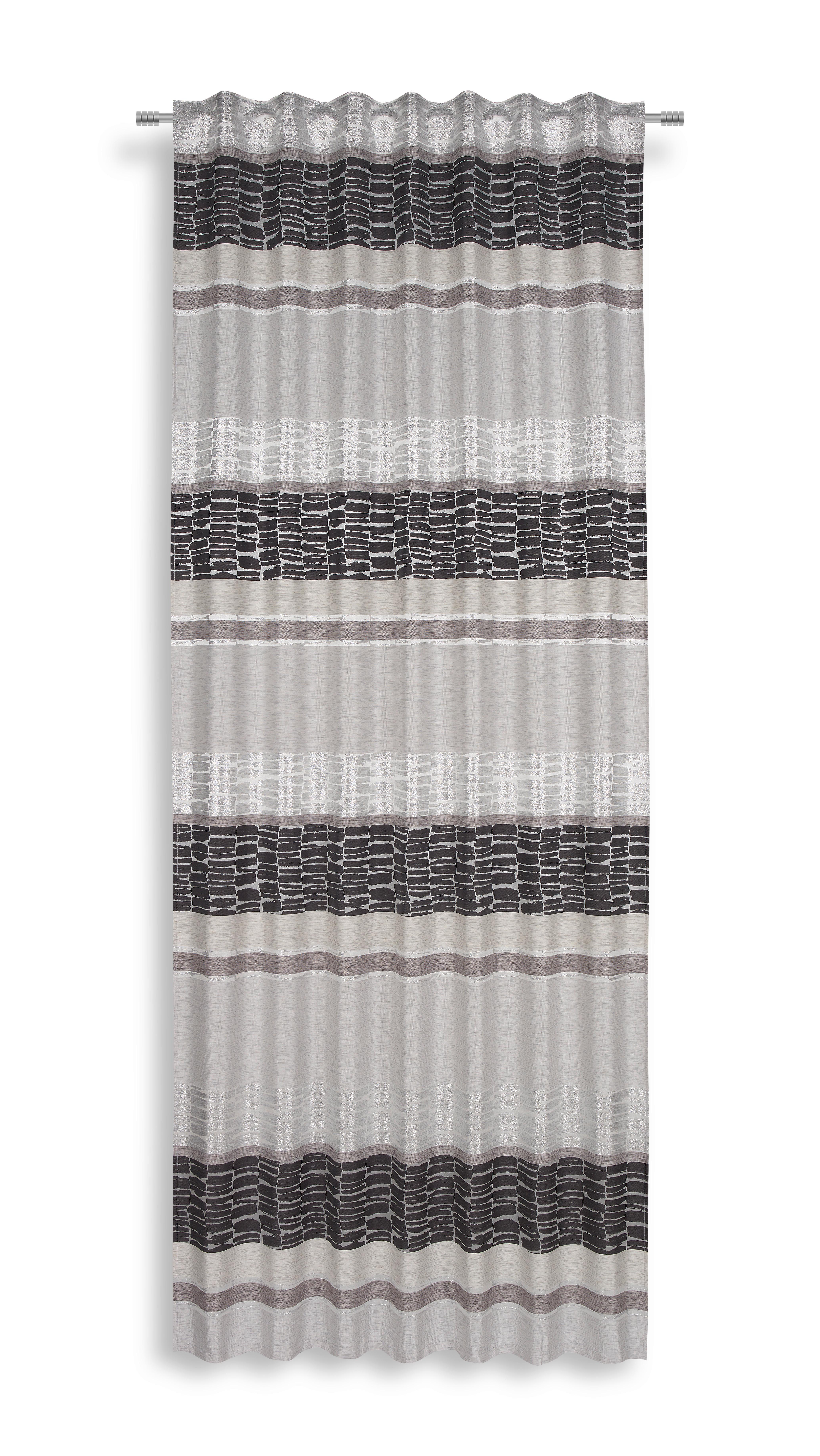 Vorhang mit Schlaufen und Band Palma 140x245 cm Schwarz - Schwarz, MODERN, Textil (140/245cm) - Luca Bessoni