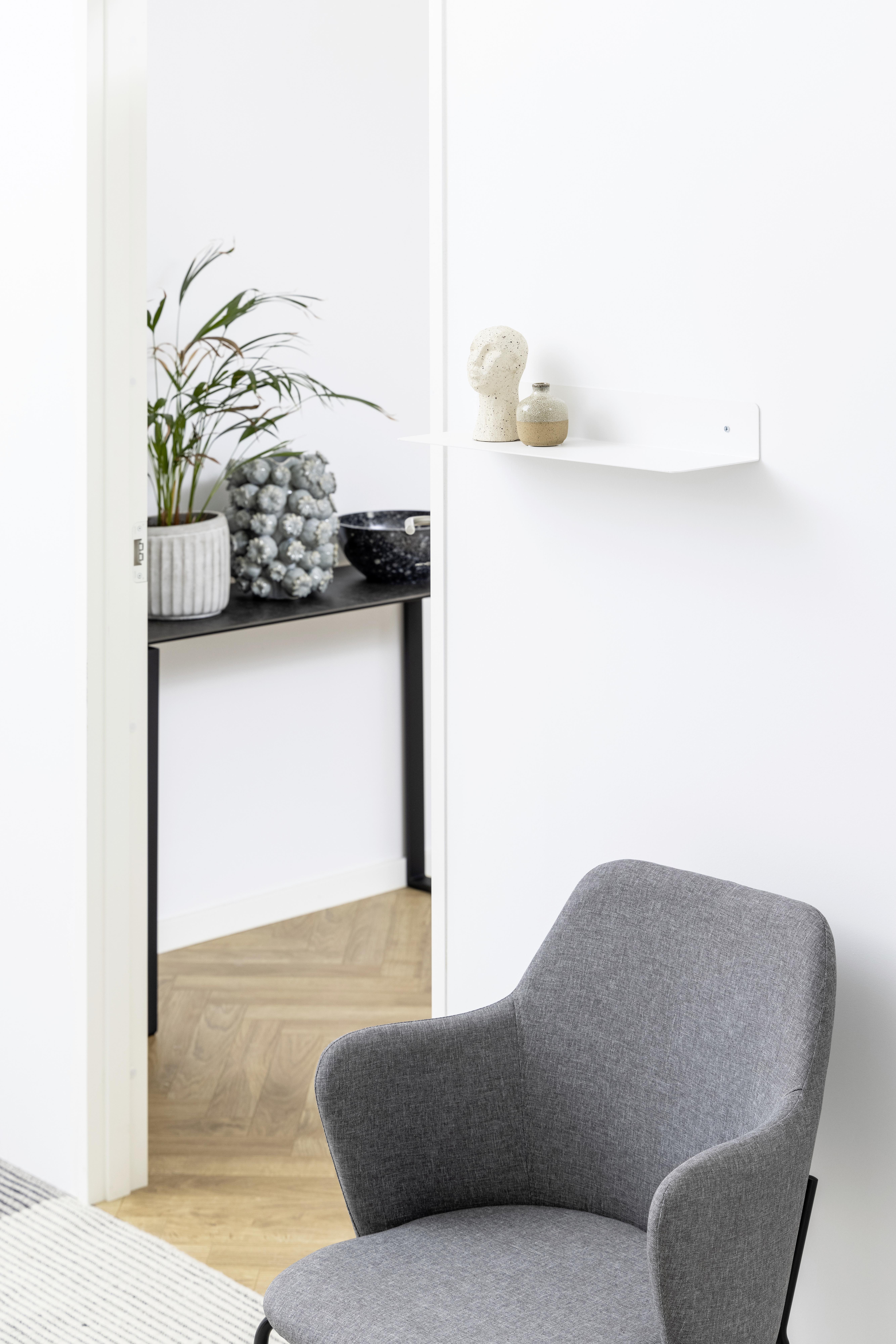 Wandboard Joilet B: 50 cm Metall Weiß - Weiß, Trend, Metall (50/7/15cm) - MID.YOU