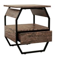 Nachtkästchen Aulari Schwarz, Eiche Dekor B: 40 cm - Eichefarben/Schwarz, MODERN, Holzwerkstoff/Metall (40/50/40cm) - Livetastic