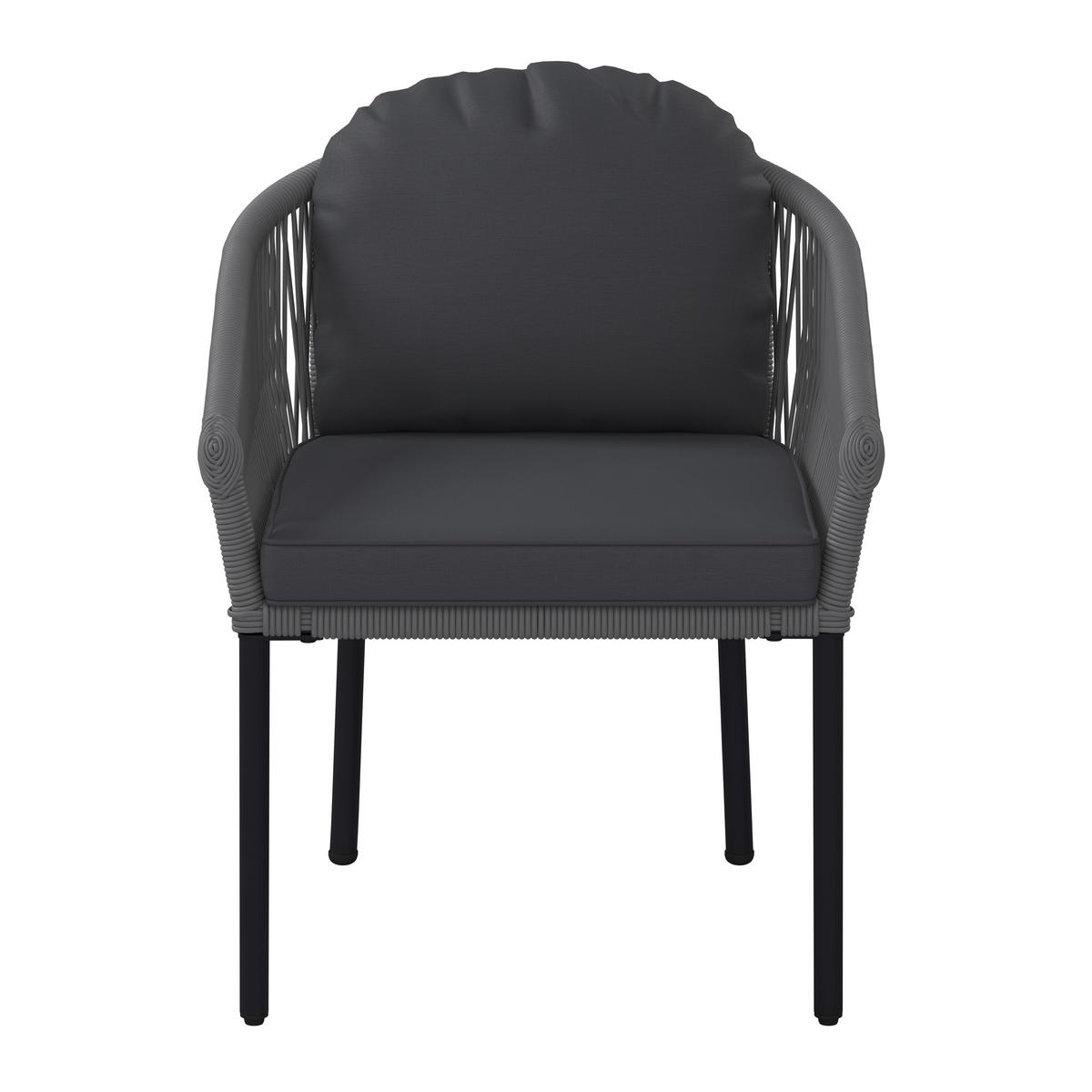 Balkonmöbel Set Capri Metall mit Kissen - Dunkelgrau/Hellgrau, MODERN, Textil/Metall - Beldano