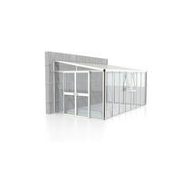 Anlehn-Gewächshausbausatz Athena 11900 Esg/Hkp, Weiss - Weiß, Basics, Glas/Kunststoff (460/265,9/238,8cm)