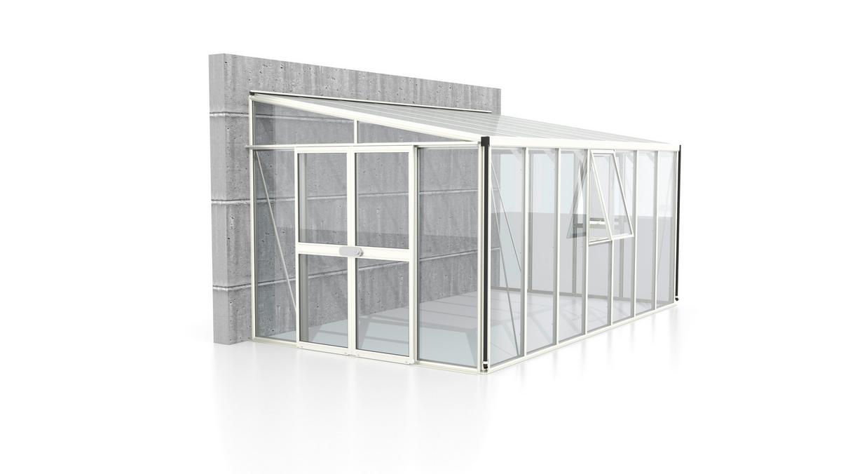 Anlehn-Gewächshausbausatz Athena 11900 Esg/Hkp, Weiss - Weiß, Basics, Glas/Kunststoff (460/265,9/238,8cm)