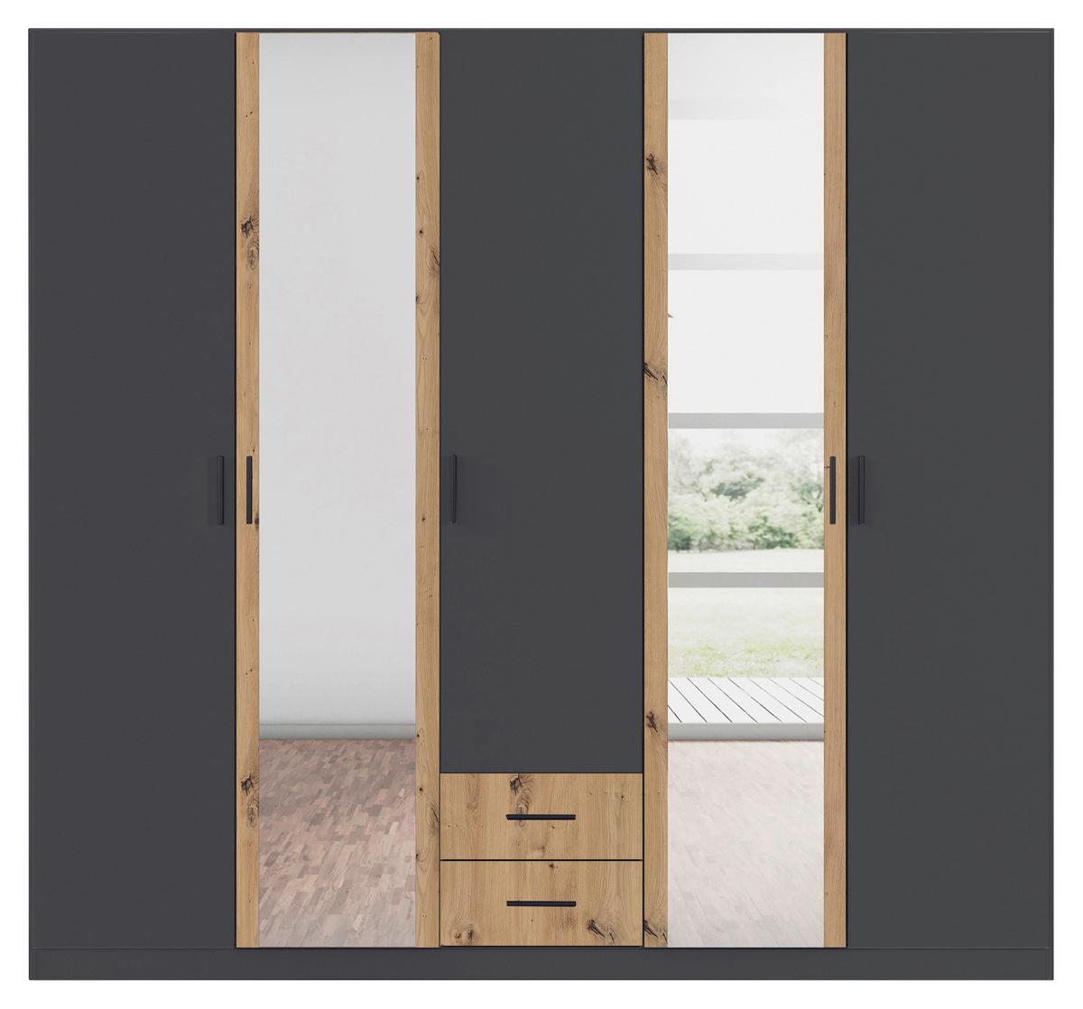 Kleiderschrank Despina - Eiche Artisan/Grau, KONVENTIONELL, Holzwerkstoff (226/210/54cm)
