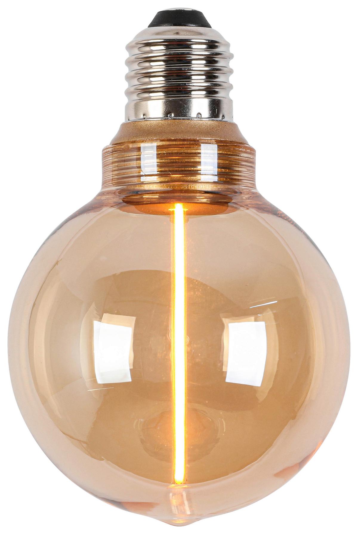 LED ŽÁROVKA C82218MM - jantarové barvy, Konvenční, kov/sklo (8/12,2cm) - Mömax