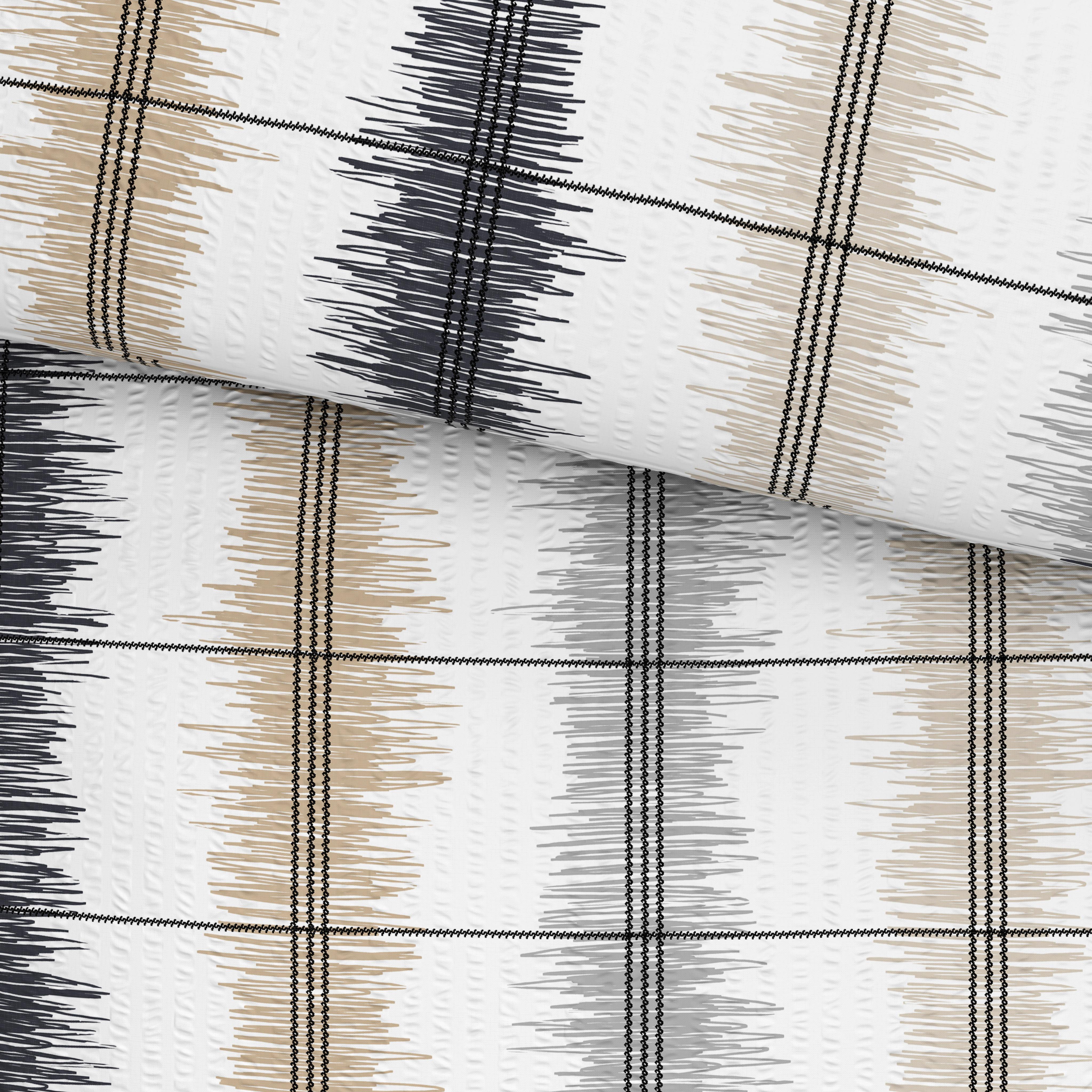 Seersucker Bettwäsche 140x200 Cm Aurelia Baumwolle Beige - Beige, MODERN, Textil (140/200cm) - Luca Bessoni