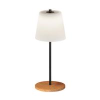 Akku-tischleuchte 50746 Shine-Wood - Schwarz, Natur, Glas/Metall (15/35cm) - Fischer & Honsel