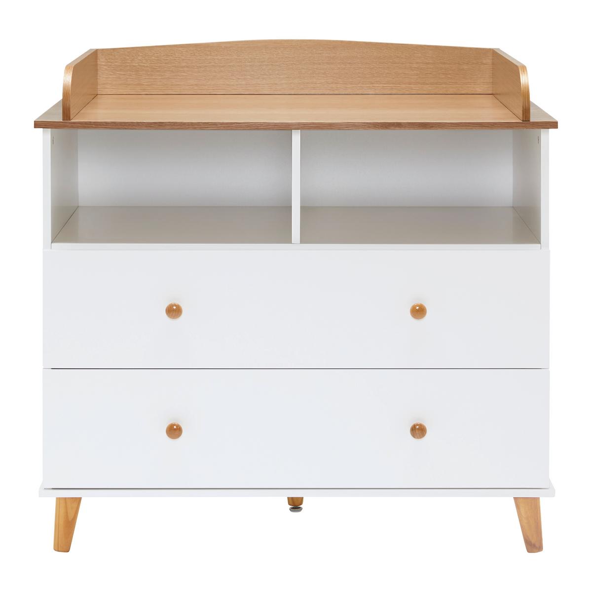 Prebaľovacia komoda LOU prírodná a biela - biela/farba borovice, Modern, drevo (98/98/60cm) - Bessagi Kids
