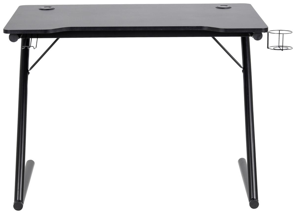 Gaming Tisch B 100cm H 74cm Trooper, Schwarz - Schwarz, KONVENTIONELL, Holzwerkstoff/Metall (100/60/74cm) - Livetastic