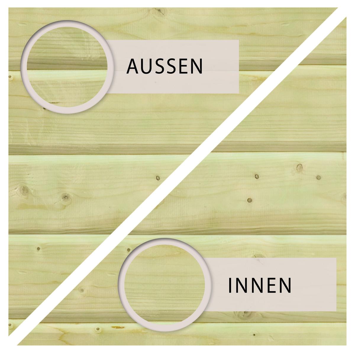 Schwimmbecken Achteckig Ibiza 2 mit Leiter Ø 470 cm - Blau/Naturfarben, Basics, Holz (470/124cm) - Karibu