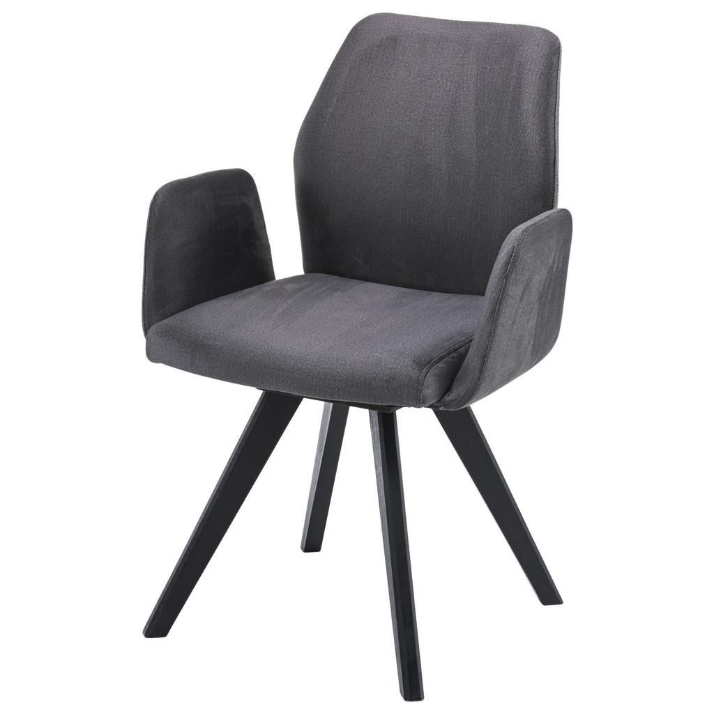 Armlehnstuhl Neva 1 Grau Buche Massiv, B: 63 Cm