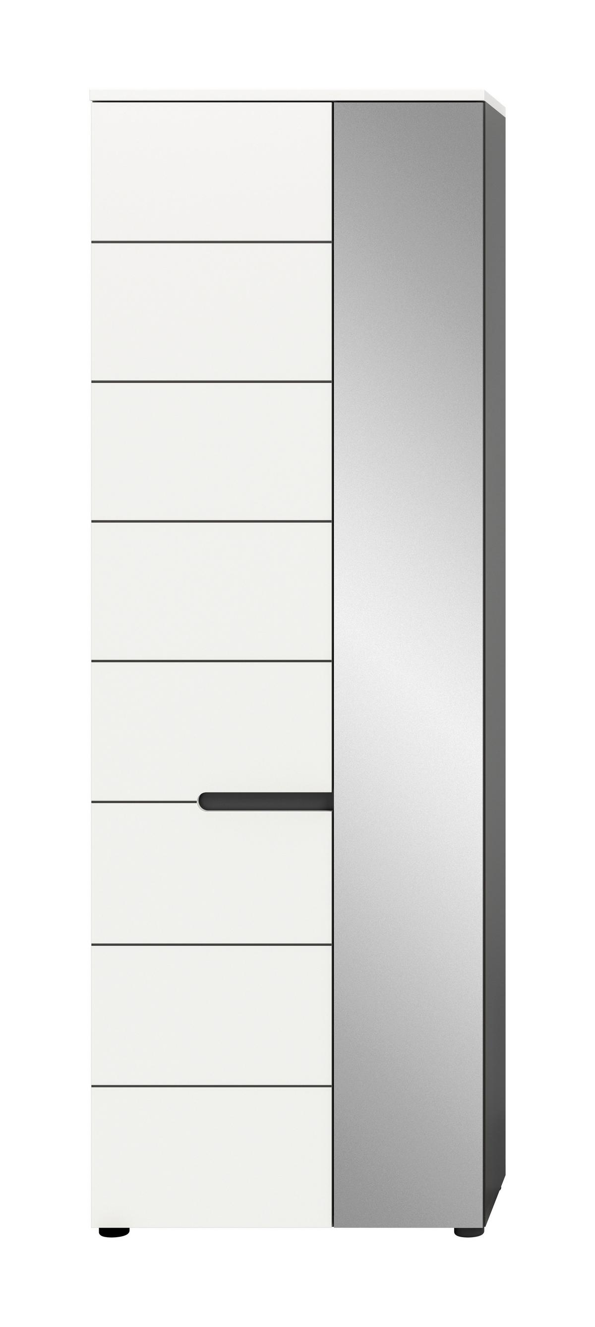 Garderobe Canu Grau Weiß B: 65 cm - Weiß/Grau, Design, Holzwerkstoff (65/190/37cm) - Livetastic