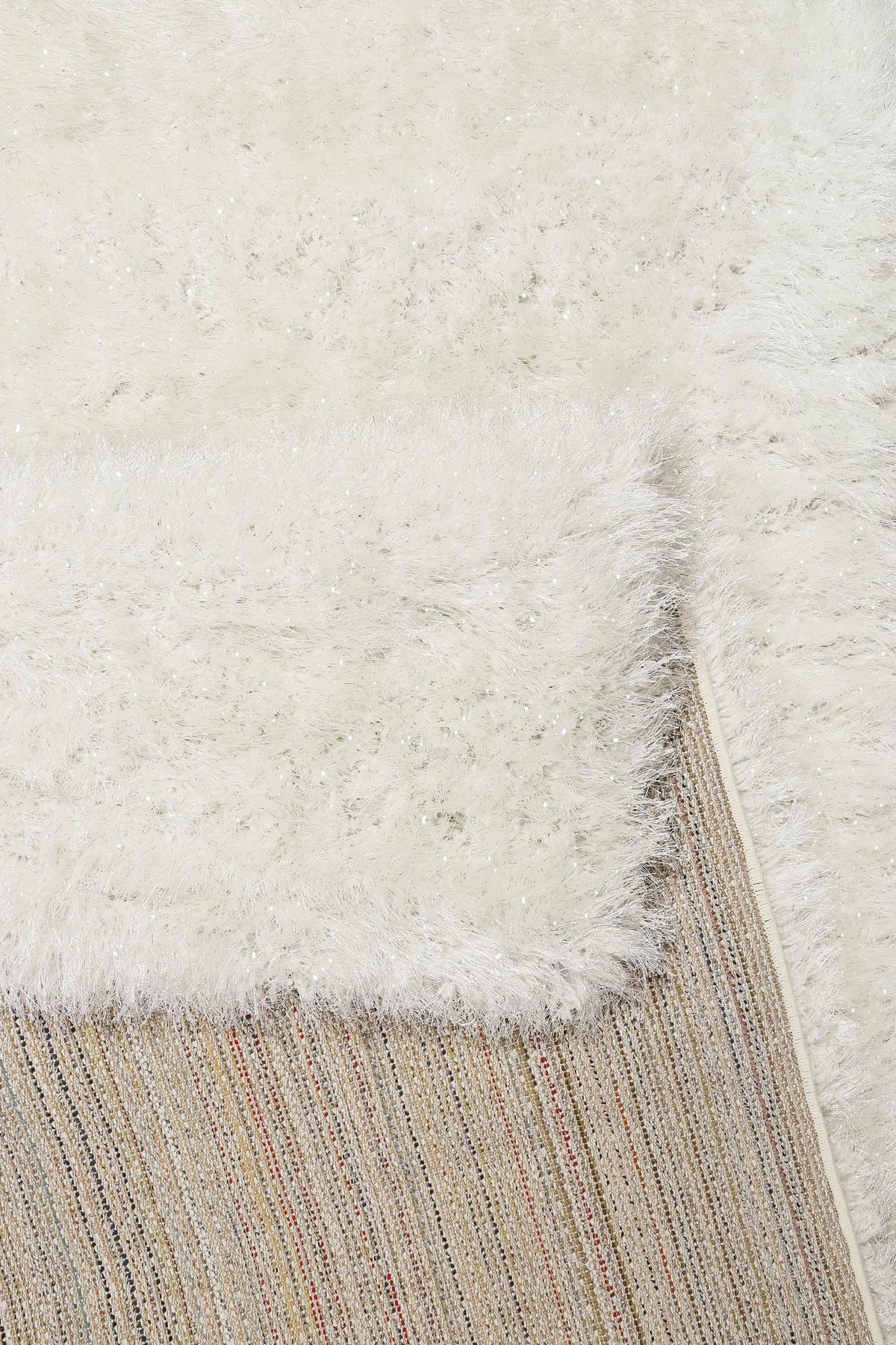 Hochflorteppich Shiny Touch Weiß/Silberfarben 133x200 cm - Weiß, KONVENTIONELL, Textil (133/200cm) - WECON HOME