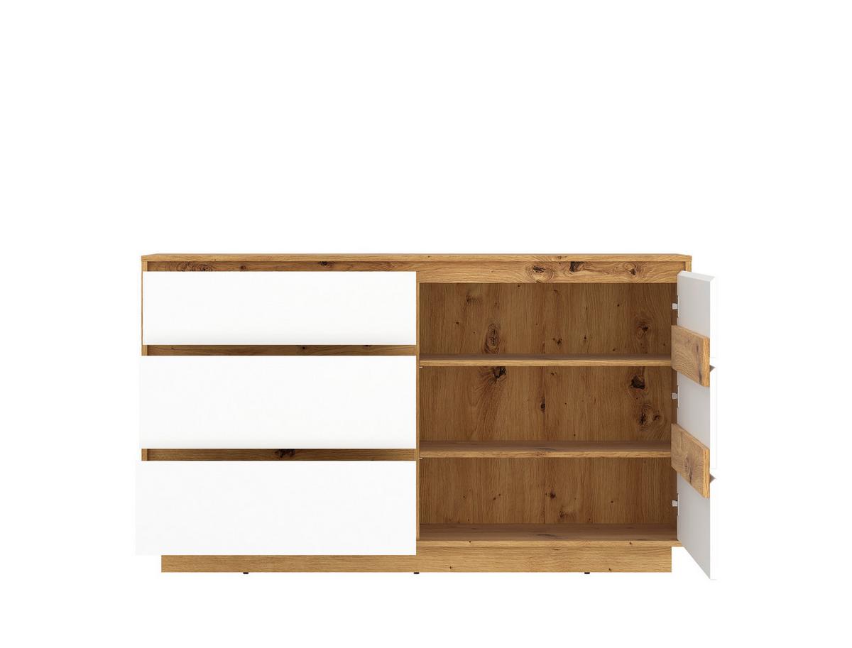 Tálalószekrény Foggia - Artisan tölgy/fehér, Trend, faalapú anyag (153,4/89,5/40cm)