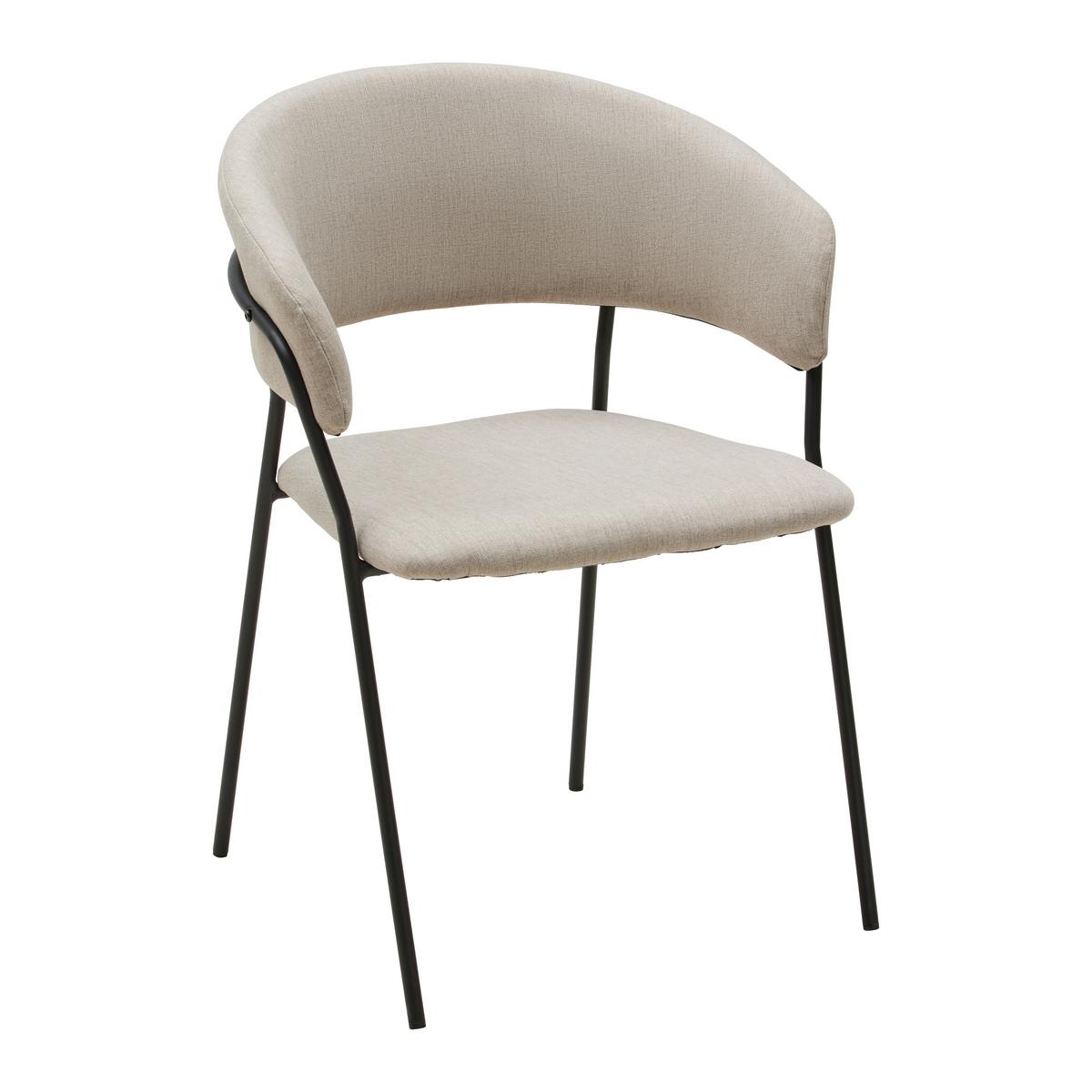 STOLIČKA S PODRÚČKAMI ALICE -TOP- - čierna/béžová, Design, kov/drevo (53/80/59cm) - Mömax