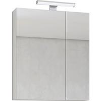 Spiegelschrank Edi B: 65 Cm Weiss, 2 Einlegeböden - Weiß, MODERN, Glas/Holzwerkstoff (65/74/18cm)