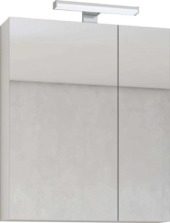 Spiegelschrank Edi B: 65 Cm Weiss, 2 Einlegeböden