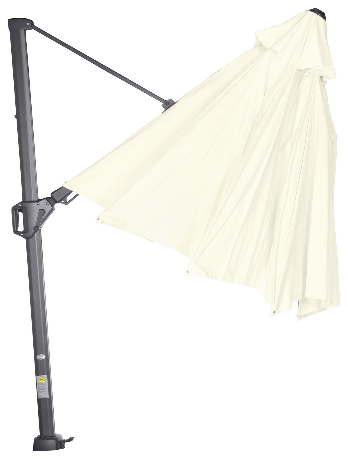 Ampelschirm Sunset N+ Ø 350 H: 252 cm Anthrazit/Creme - Anthrazit/Creme, KONVENTIONELL, Textil/Metall (350/350cm) - Siena Garden