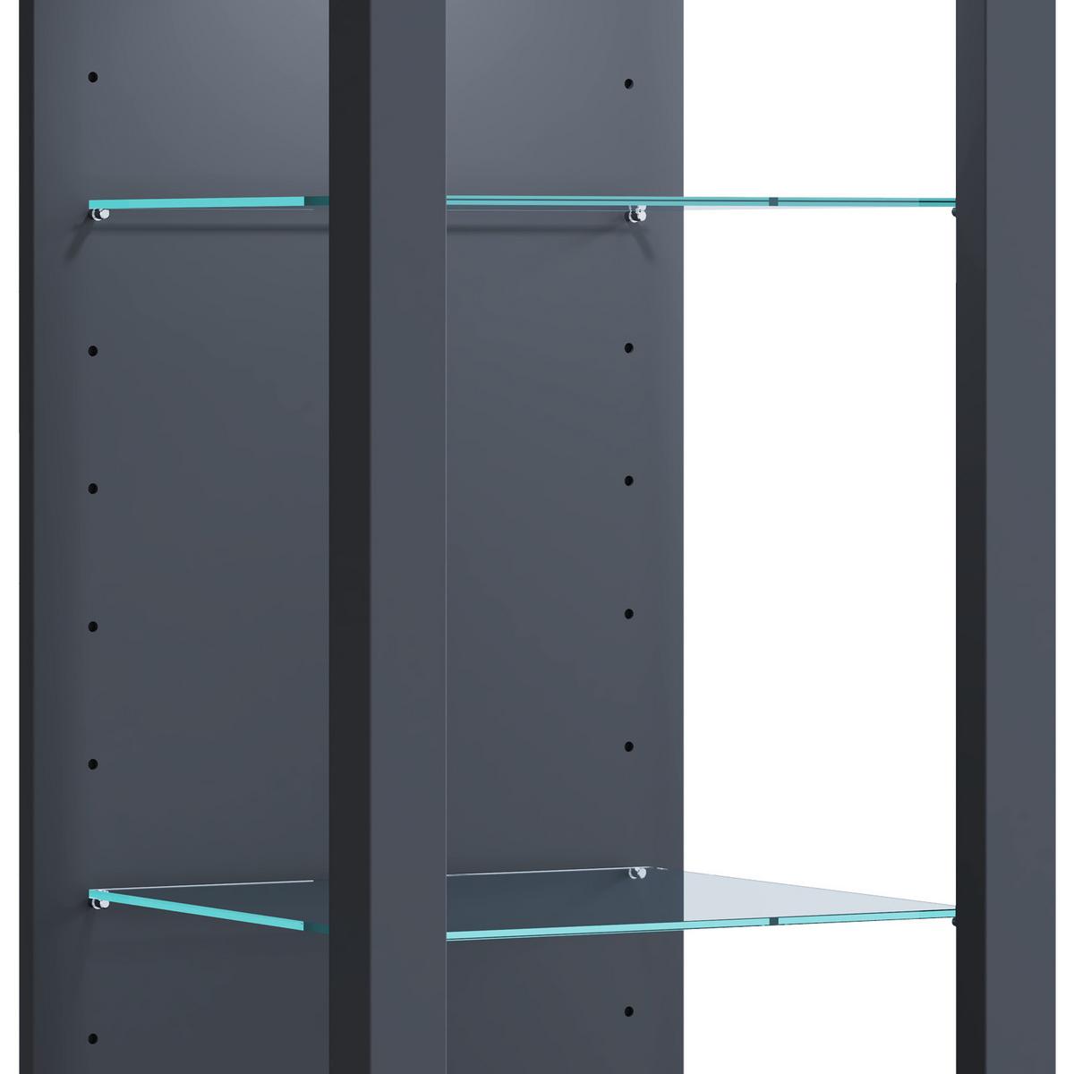 Vitrine Glasol M B: 35 cm Stehend Anthrazit - Anthrazit, MODERN, Glas/Holzwerkstoff (35/90/35cm) - MID.YOU