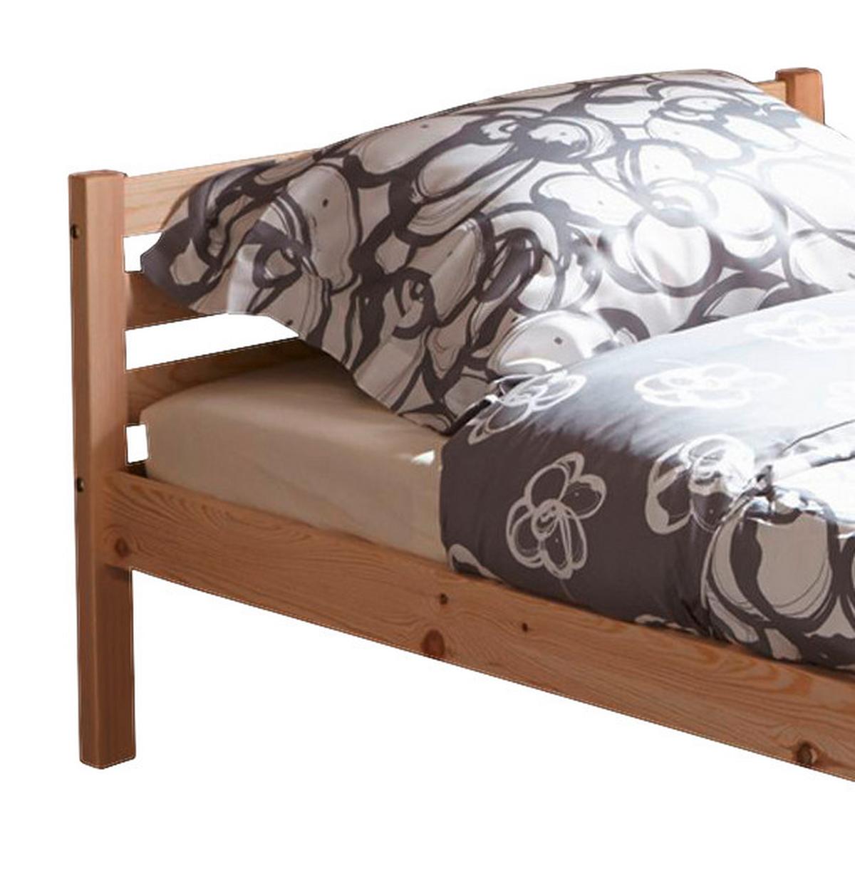 Massivholzbett 90x200 Nadine, Kiefer Natur - Kieferfarben, KONVENTIONELL, Holz (90/200cm) - MID.YOU