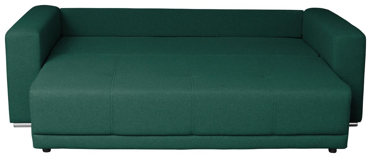 Schlafsofa Berna - Chromfarben/Dunkelgrün, Design, Textil (238/77/108cm) - P & B
