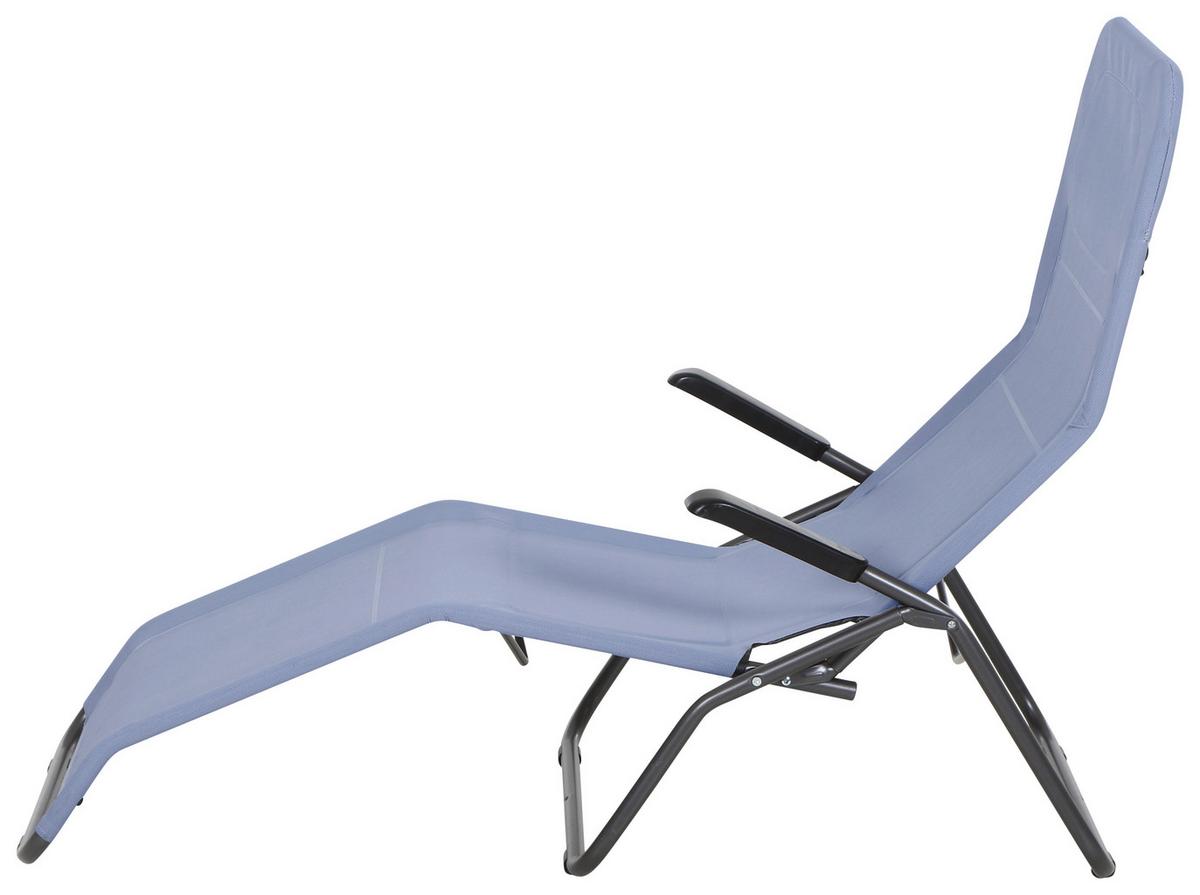 Sonnenliege J40966 Stahl, Klappbar - Anthrazit/Hellblau, MODERN, Textil/Metall (72,5/103,5/144cm) - Siena Garden