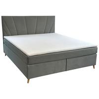 Boxbett mit Topper 180x200 Lucia - Grau, Basics, Holzwerkstoff/Textil (180/200cm) - Livetastic