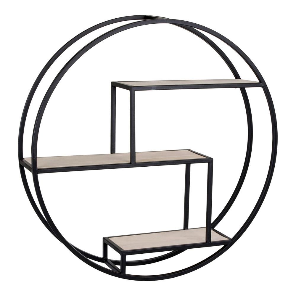 Wandregal Rotterdam Schwarz B: 62 cm - Schwarz, Design, Metall (62/14/62cm)