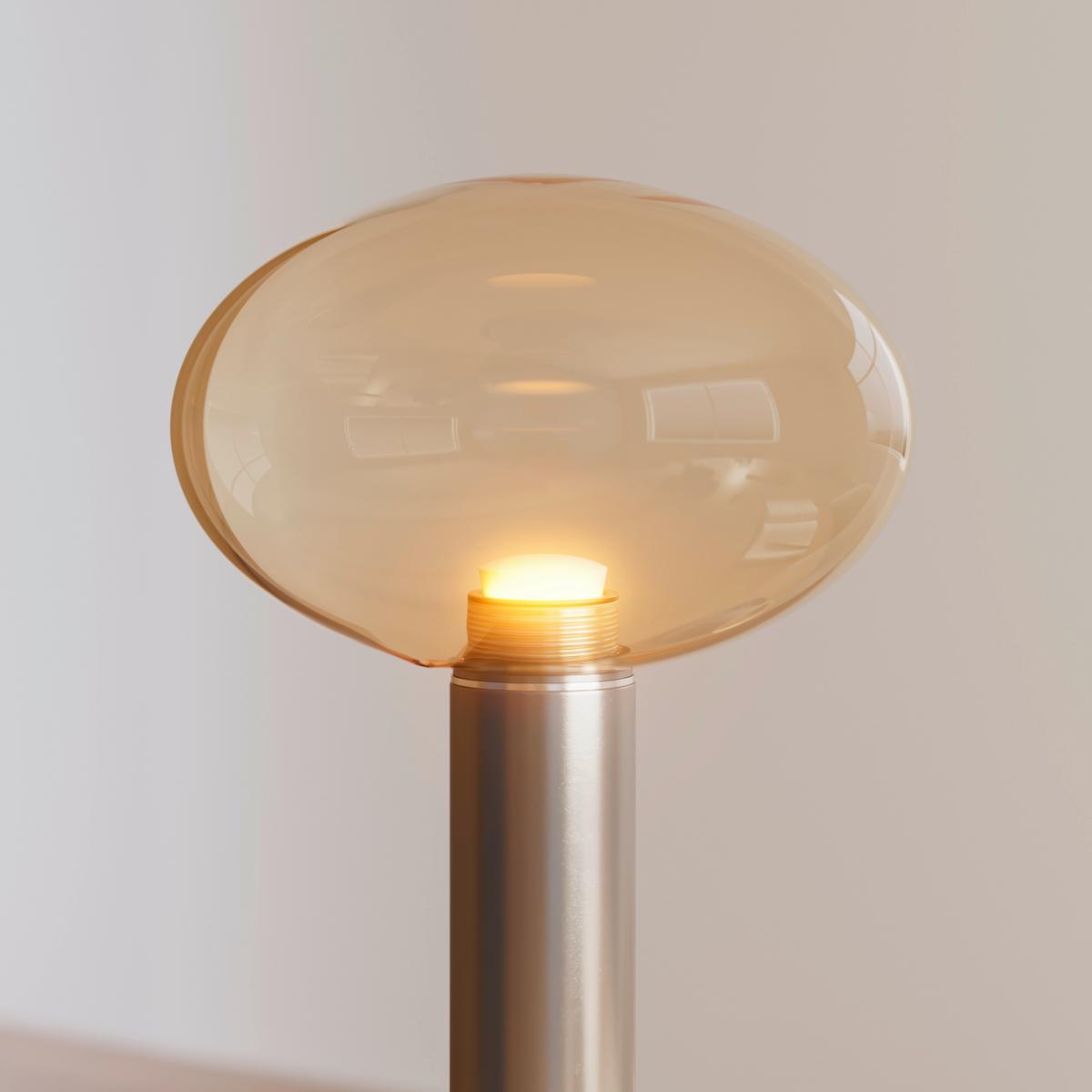STOLNÍ LAMPA SIOP - jantarové barvy/černá, Moderní, kov/plast (20/20/38,5cm)