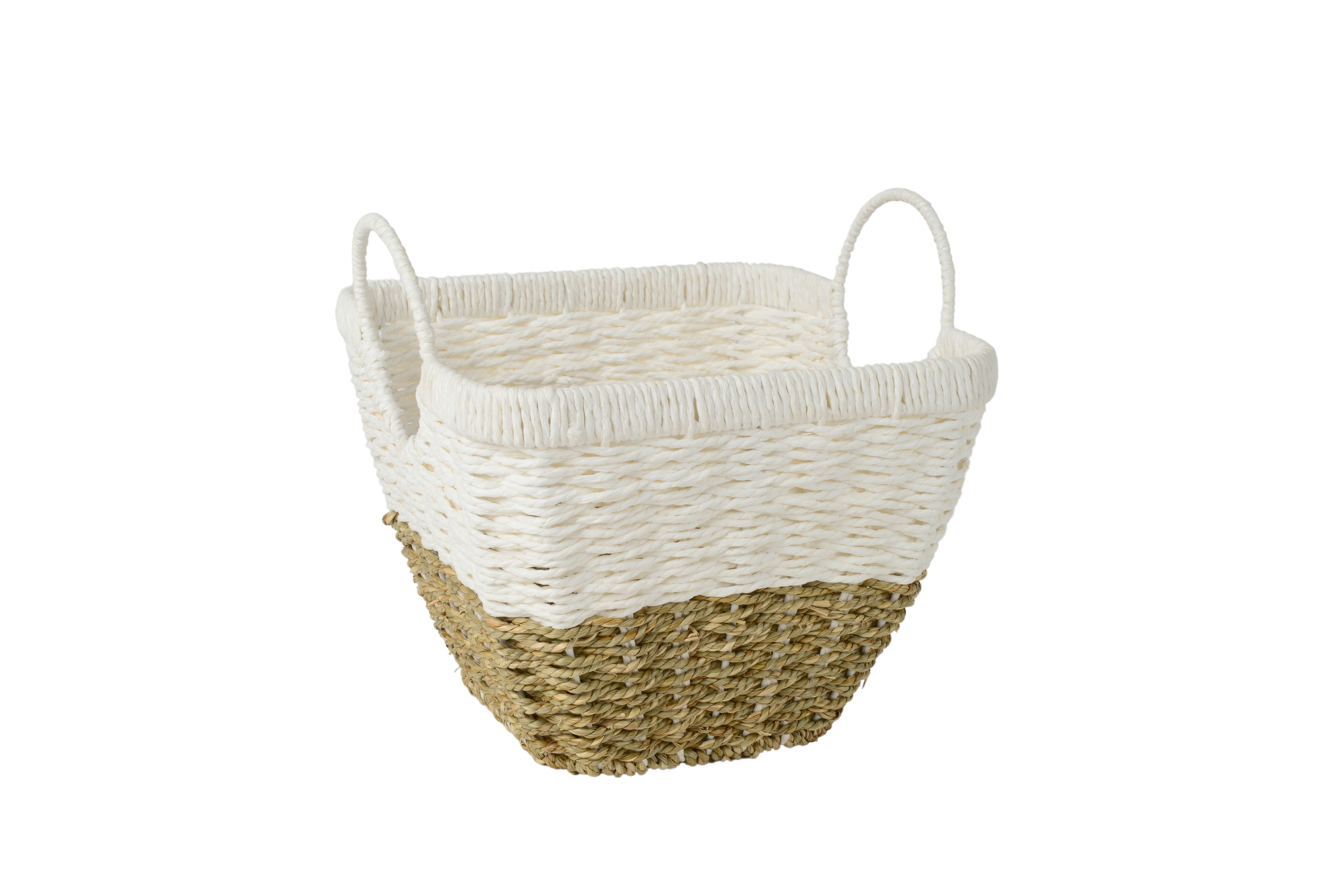 Korb Eleonora - S - Naturfarben/Weiß, Basics, Naturmaterialien/Papier (28/22-28cm) - James Wood