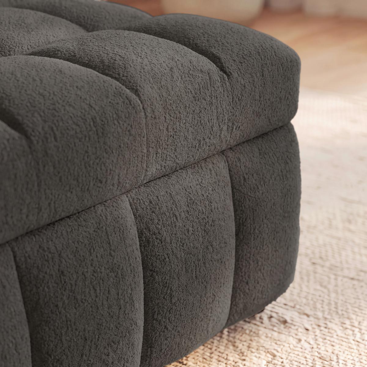 Rozkládací křeslo LIARA, tmavě šedá - černá/tmavě šedá, Moderní, kov/dřevo (88/87/110cm) - Bessagi Home