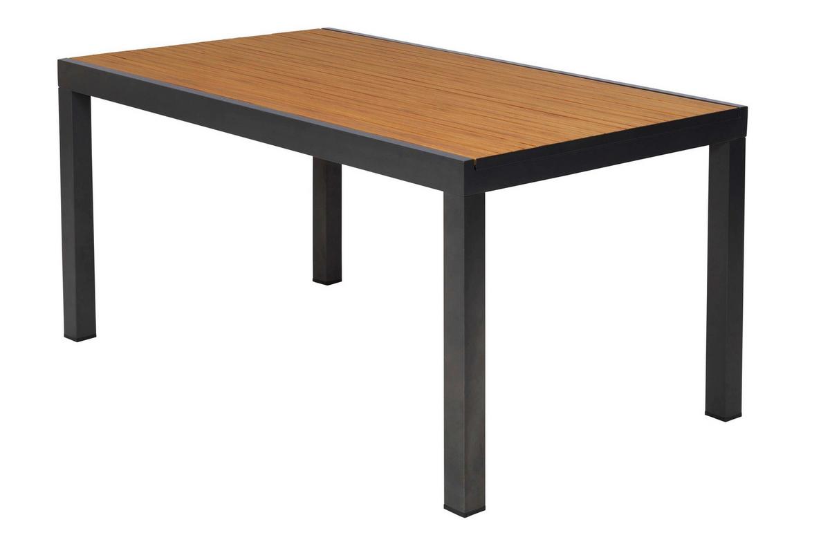 Gartentischgruppe Verona 5 -Teilig. Graphitfarben/grau - Graphitfarben/Naturfarben, KONVENTIONELL, Kunststoff/Textil - Gardenson