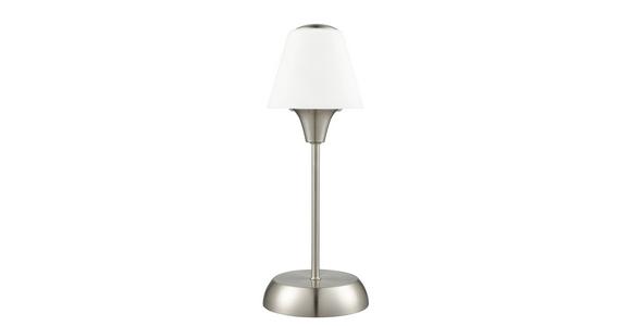 Tischlampe Elena Nickelfarben/ Milchglas Mit Touchfunktion - Weiß/Nickelfarben, ROMANTIK / LANDHAUS, Glas/Metall (13/34cm) - James Wood