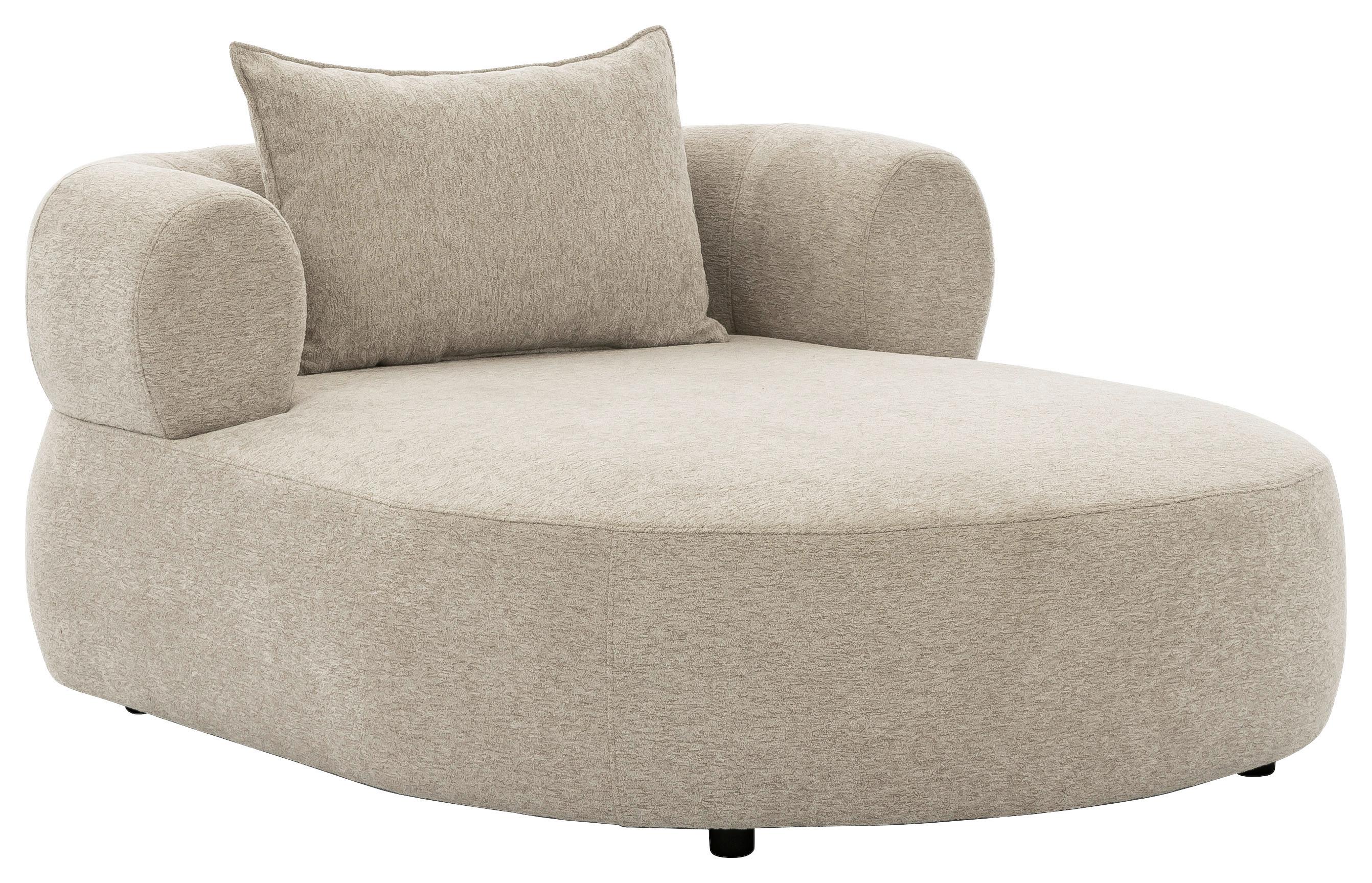 XXL-Sessel Ferro Beige B: 122 cm - Beige/Schwarz, Design, Textil (122/76/156cm) - Livetastic