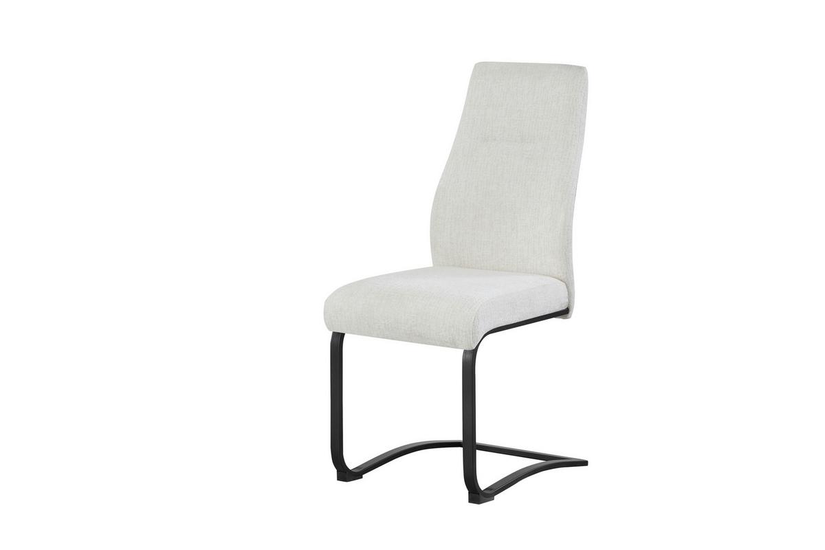 Schwingstuhl-Set Tina Creme B: 43 cm - Creme/Schwarz, MODERN, Textil/Metall (43/98/59cm) - MID.YOU