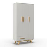 Skriňa MILAN biela/prírodná - biela/écru, Modern, drevo/kompozitné drevo (90/180/40cm) - Bessagi Home