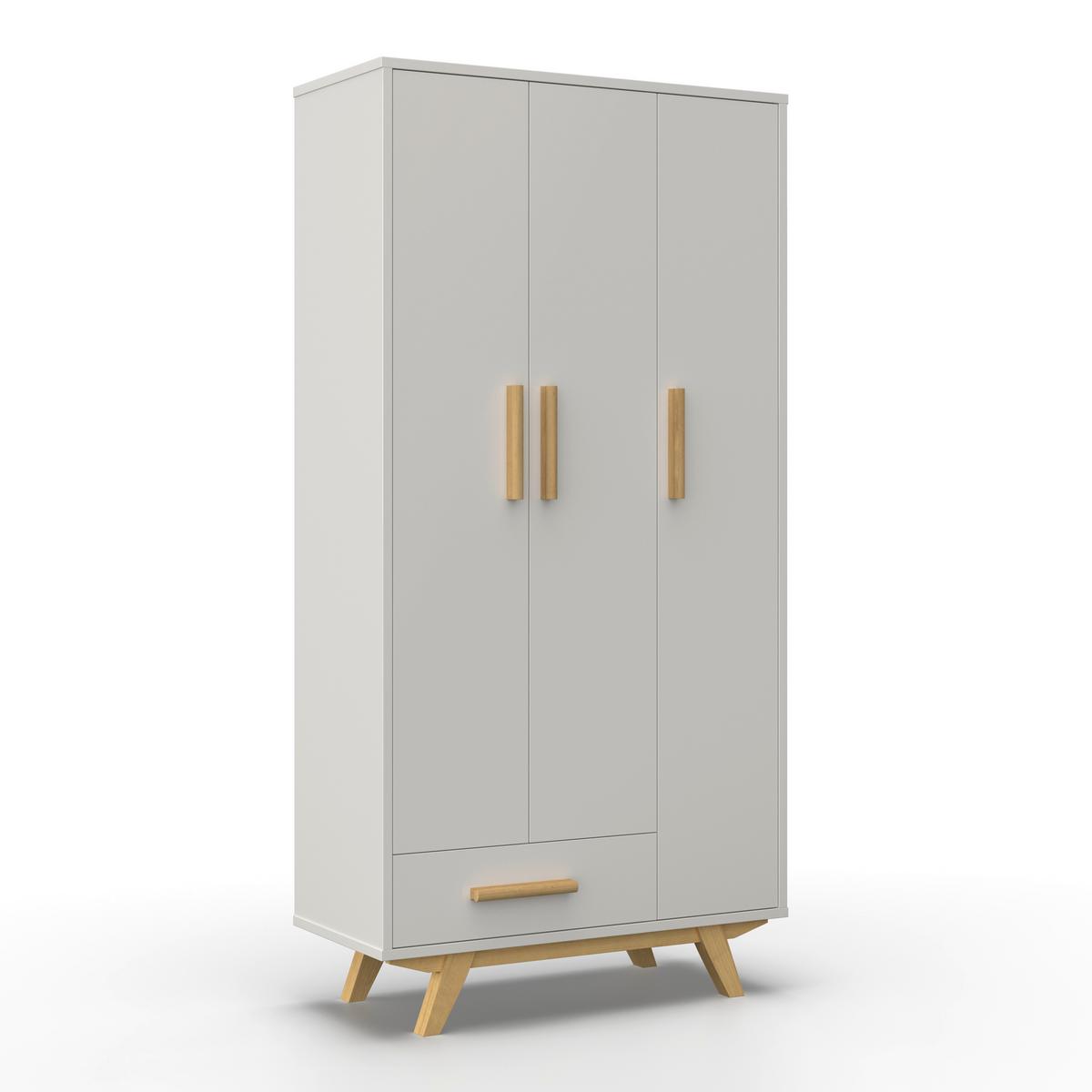 Skriňa MILAN biela/prírodná - biela/écru, Modern, drevo/kompozitné drevo (90/180/40cm) - Bessagi Home