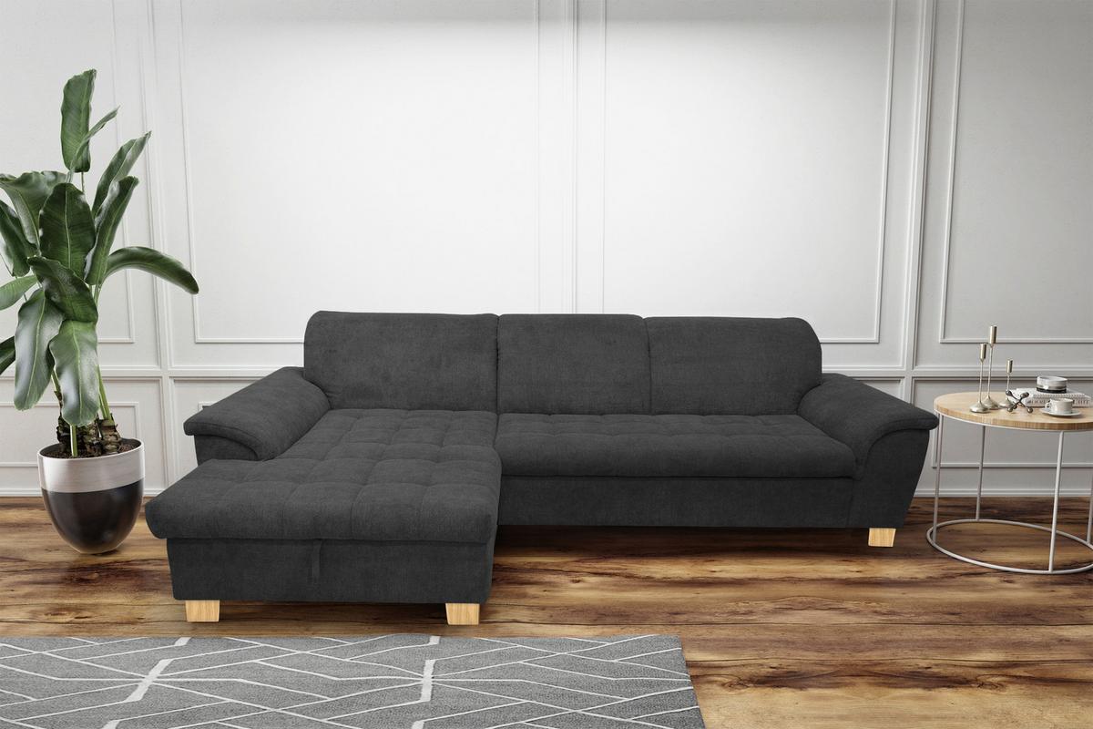 Ecksofa Mit Schlaffunktion Franzi Dunkelgrau - Eichefarben/Dunkelgrau, KONVENTIONELL, Textil (170/281cm) - MID.YOU