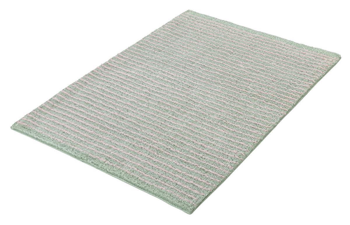 Badteppich Amalia 60x90 Cm Grün Baumwolle Rutschhemmend - Grün, Basics, Textil (60/90cm) - Kleine Wolke