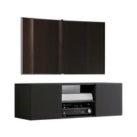 Lowboard Jusa 115 Schwarz B: 115 Cm - Schwarz, MODERN, Glas/Holzwerkstoff (115/40/36cm) - MID.YOU