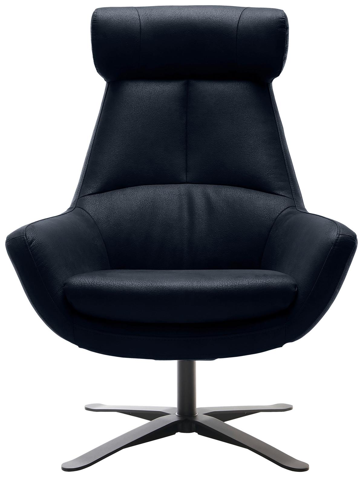 Sessel Be Organic - Blau/Schwarz, MODERN, Textil (81/112/83cm) - Trendmanufaktur