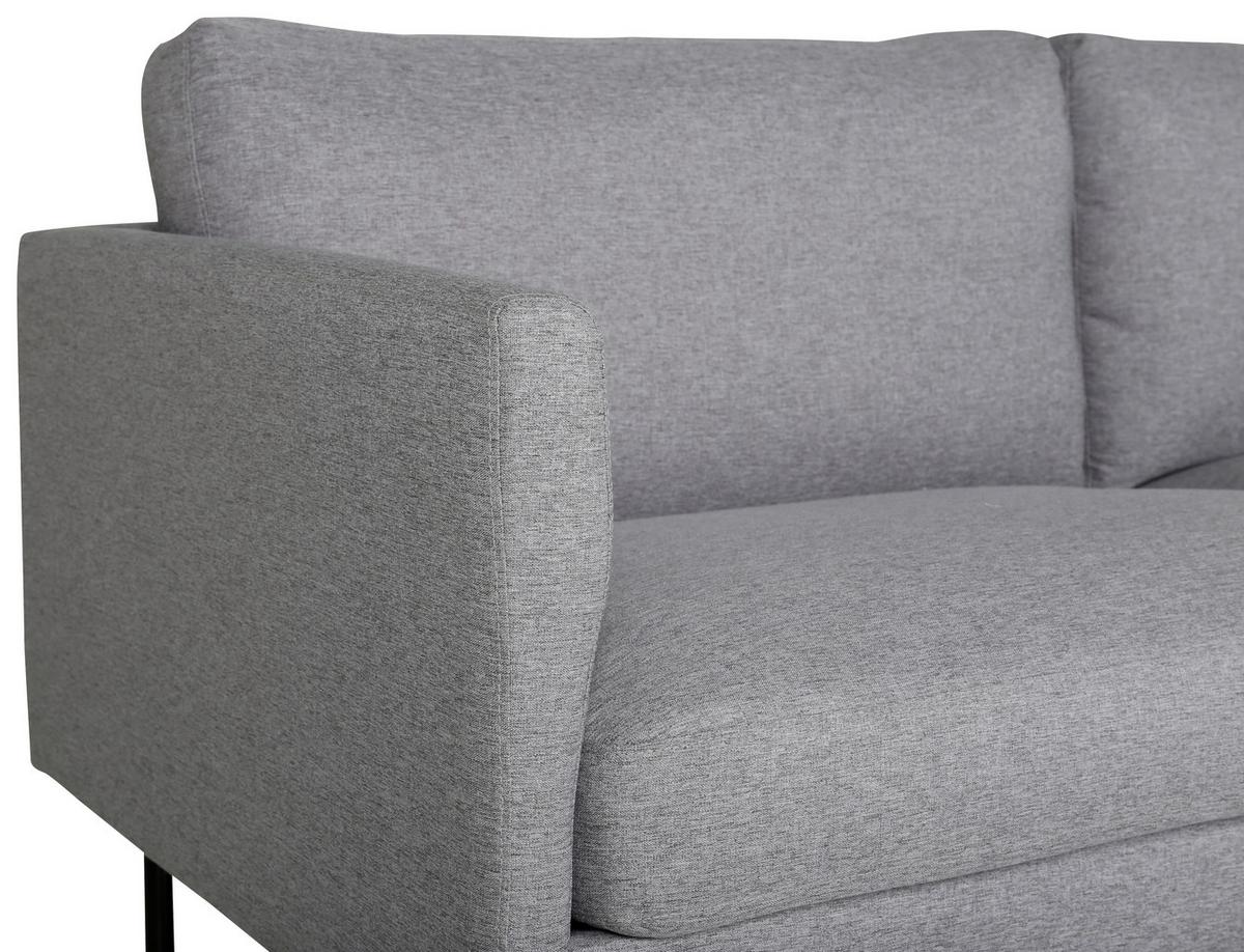 2-Sitzer-Sofa Zoom - Schwarz/Grau, Design, Textil/Metall (180/78/80cm) - Livetastic