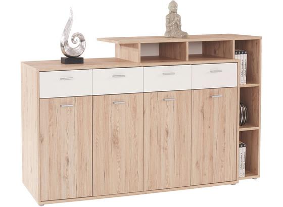 Kommode Tom - Eichefarben/Silberfarben, MODERN, Holzwerkstoff (190/105/40cm) Kommode Tom - Eichefarben/Silberfarben, MODERN, Holzwerkstoff (190/105/40cm)