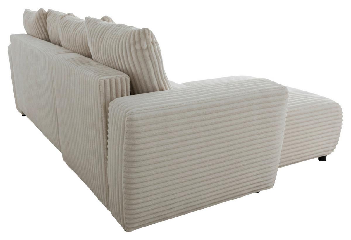 Eckschlafsofa mit Bettkasten Will, beige, 240x160cm - Beige/Schwarz, KONVENTIONELL, Holz/Holzwerkstoff (240/160cm)