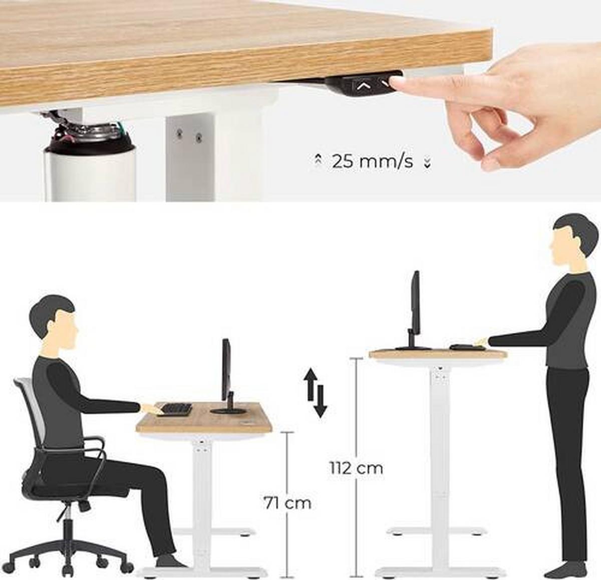 Schreibtischbeine B: 115-147cm H: 71-112 cm verstellbar - Weiß, Basics, Metall (115-147/71-112/60cm) - Boxxx