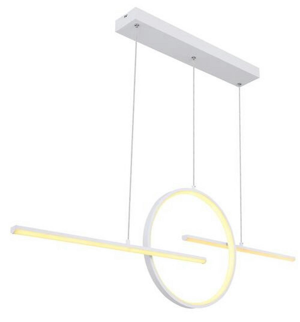 LED-Hängeleuchte H: 150 cm 1-Flammig inkl. Fernbedienung - Weiß, Design, Kunststoff/Metall (124/10,5/150cm) - Globo
