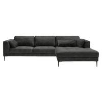 Ecksofa Luzi - Anthrazit/Schwarz, MODERN, Textil (280/168cm) - Trendmanufaktur