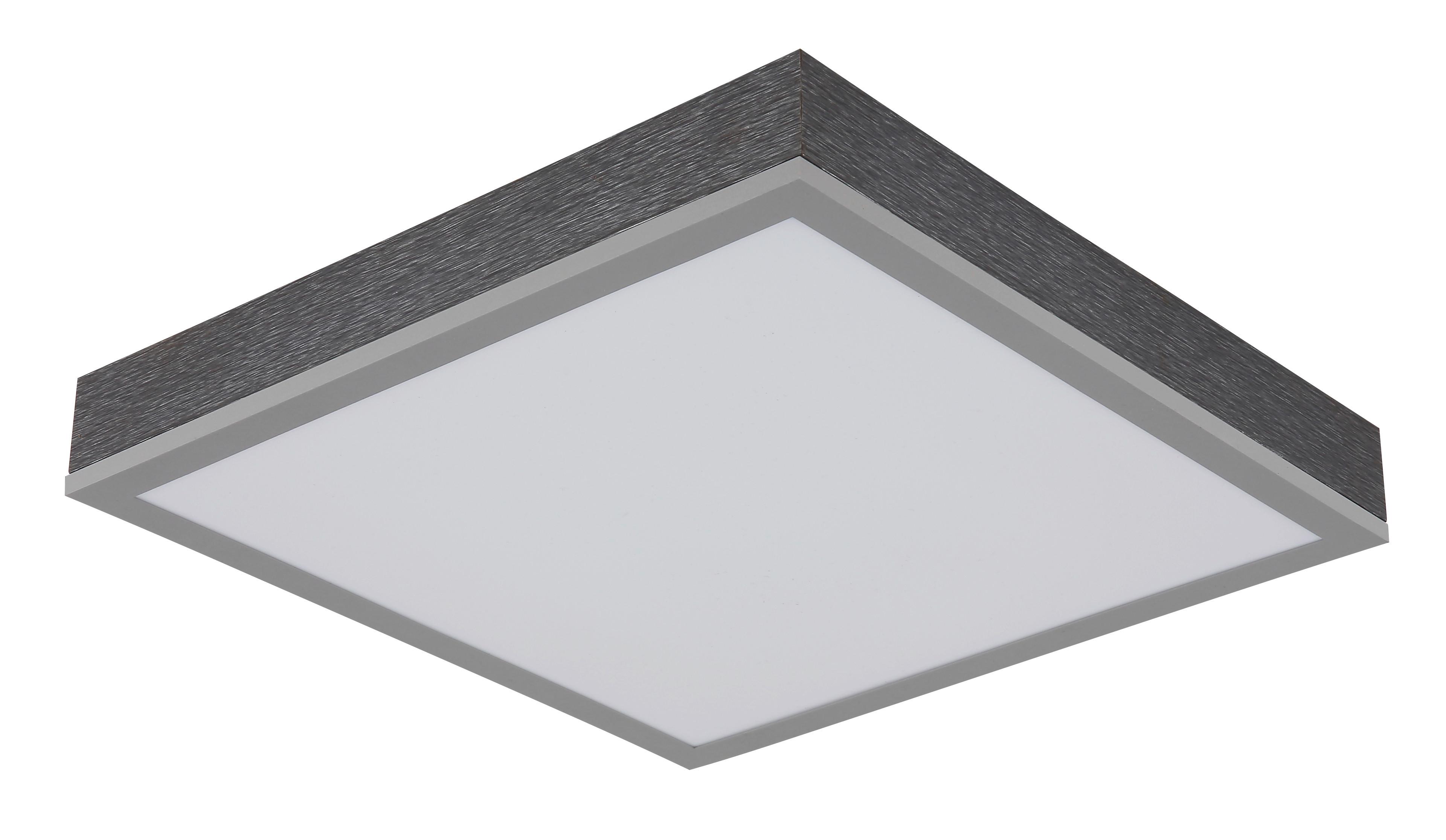 LED-Deckenleuchte Doro L: 30cm Silberfarben Weiß Dunkelgrau - Dunkelgrau/Silberfarben, KONVENTIONELL, Kunststoff/Metall (30/30/6cm) - Globo