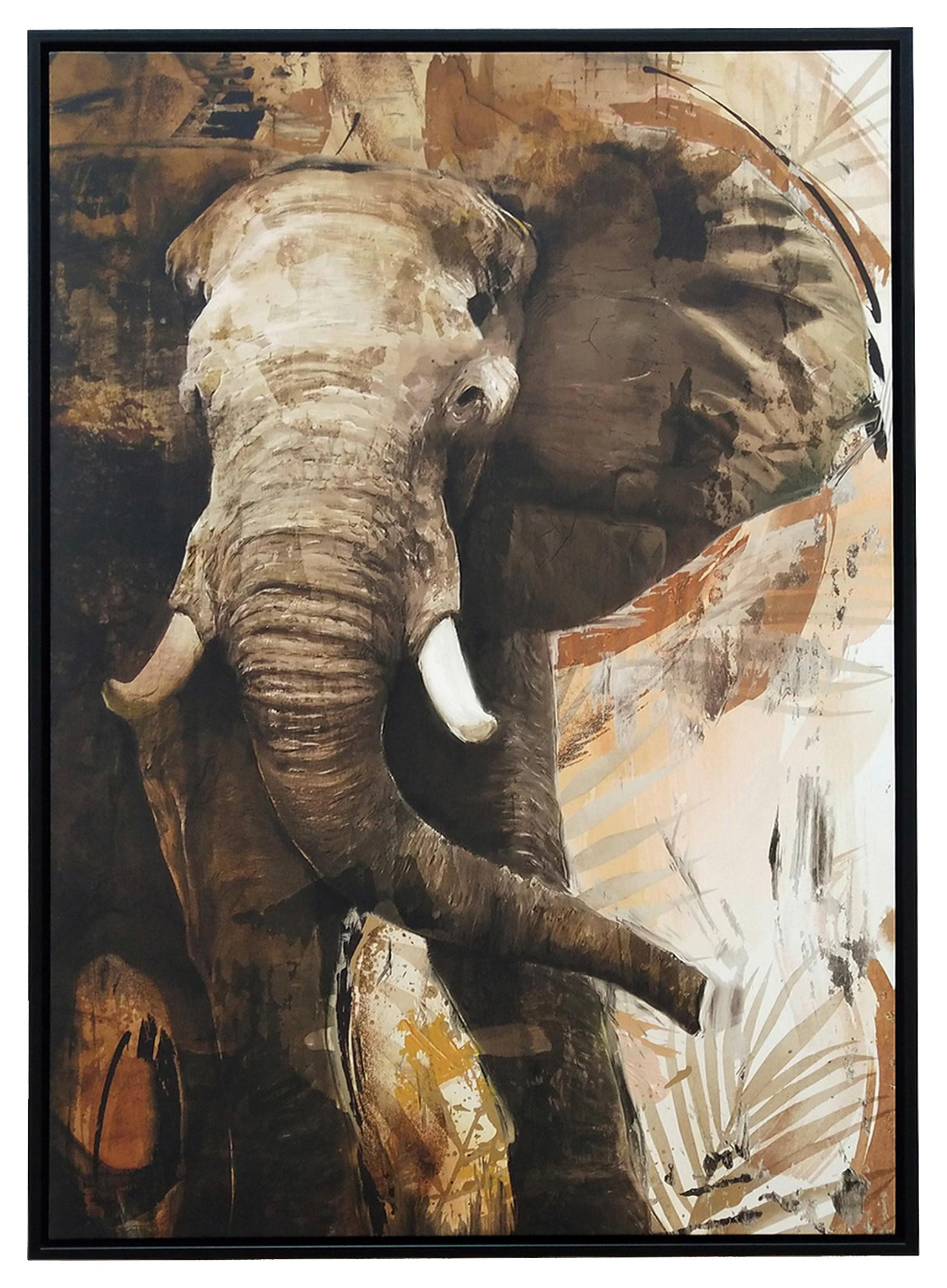 Obraz na plátně Denise, 60/90cm - přírodní barvy/béžová, dřevo/textil (60/90cm) - Modern Living