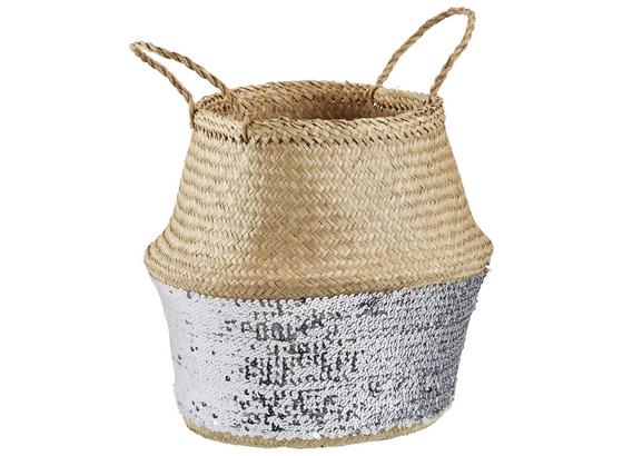 Kvetináč Dalilah - prírodné farby/strieborná, plast/prírodné materiály (35/35cm) - Modern Living Kvetináč Dalilah - prírodné farby/strieborná, plast/prírodné materiály (35/35cm) - Modern Living