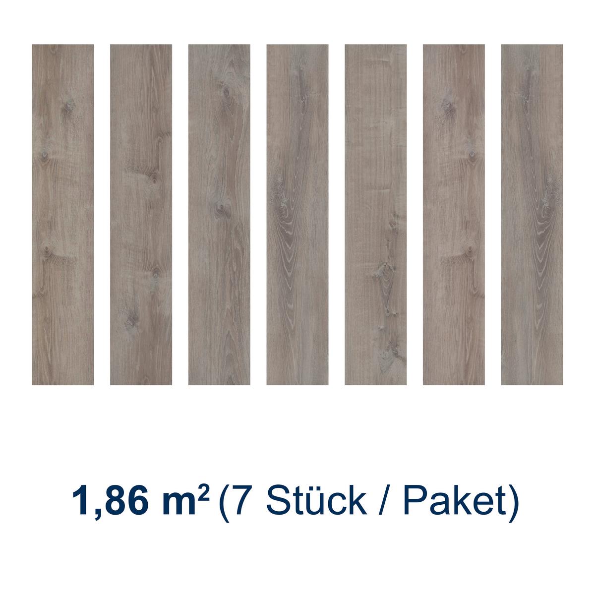 Designboden Eichefarben /Graubraun Landhausdiele Stärke 5mm - Eichefarben/Graubraun, Basics, Kunststoff (121/22/0.5cm)
